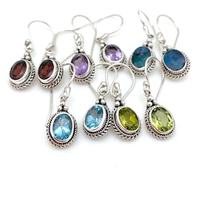 Sterling Silver Semi-Precious Stone Dangle Earring