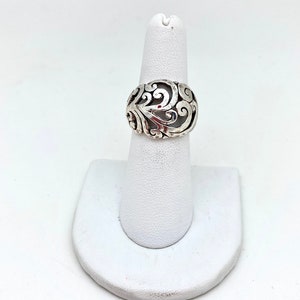 Sterling Silver Scroll Bali Ring
