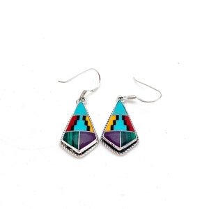 Sterling Silver Kite Shaped Navajo Earrings