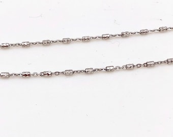 Sterling Silver Twisted Bead and Link Chain