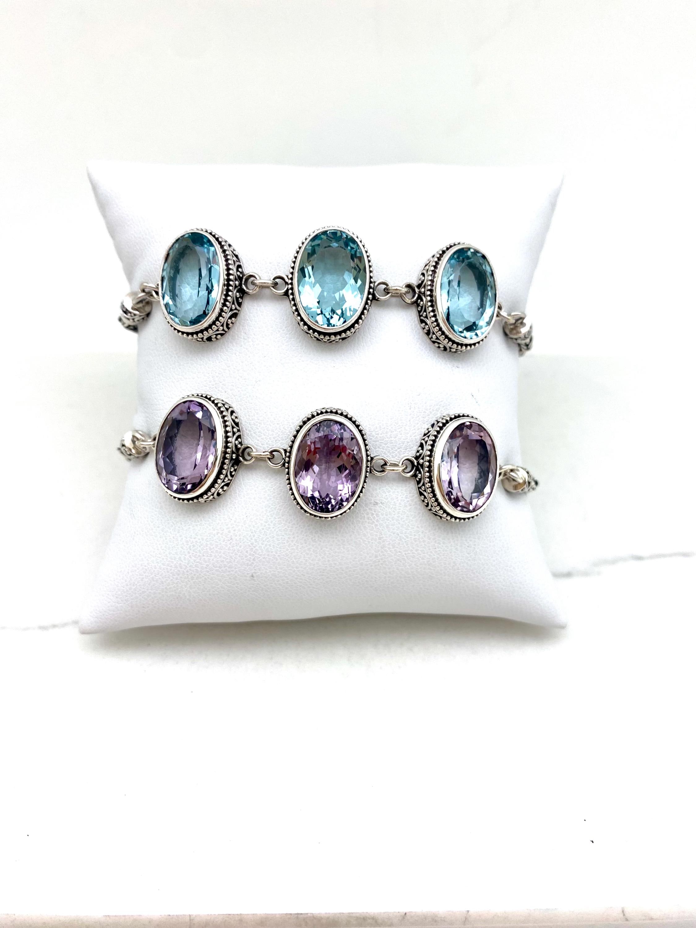 BBR107V Bracciale in argento con cristallo ametista e zirconi BBR107V Bracciale in argento con cristallo ametista e zirconi