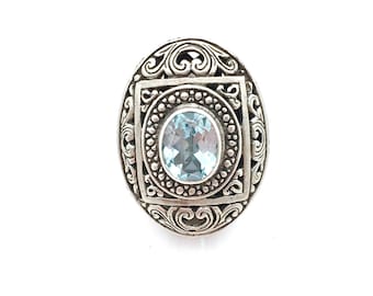 Blue Topaz Statement Ring