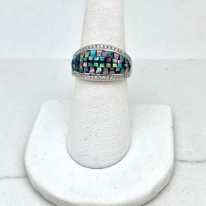 Sterling Silver Abalone Mosaic Ring