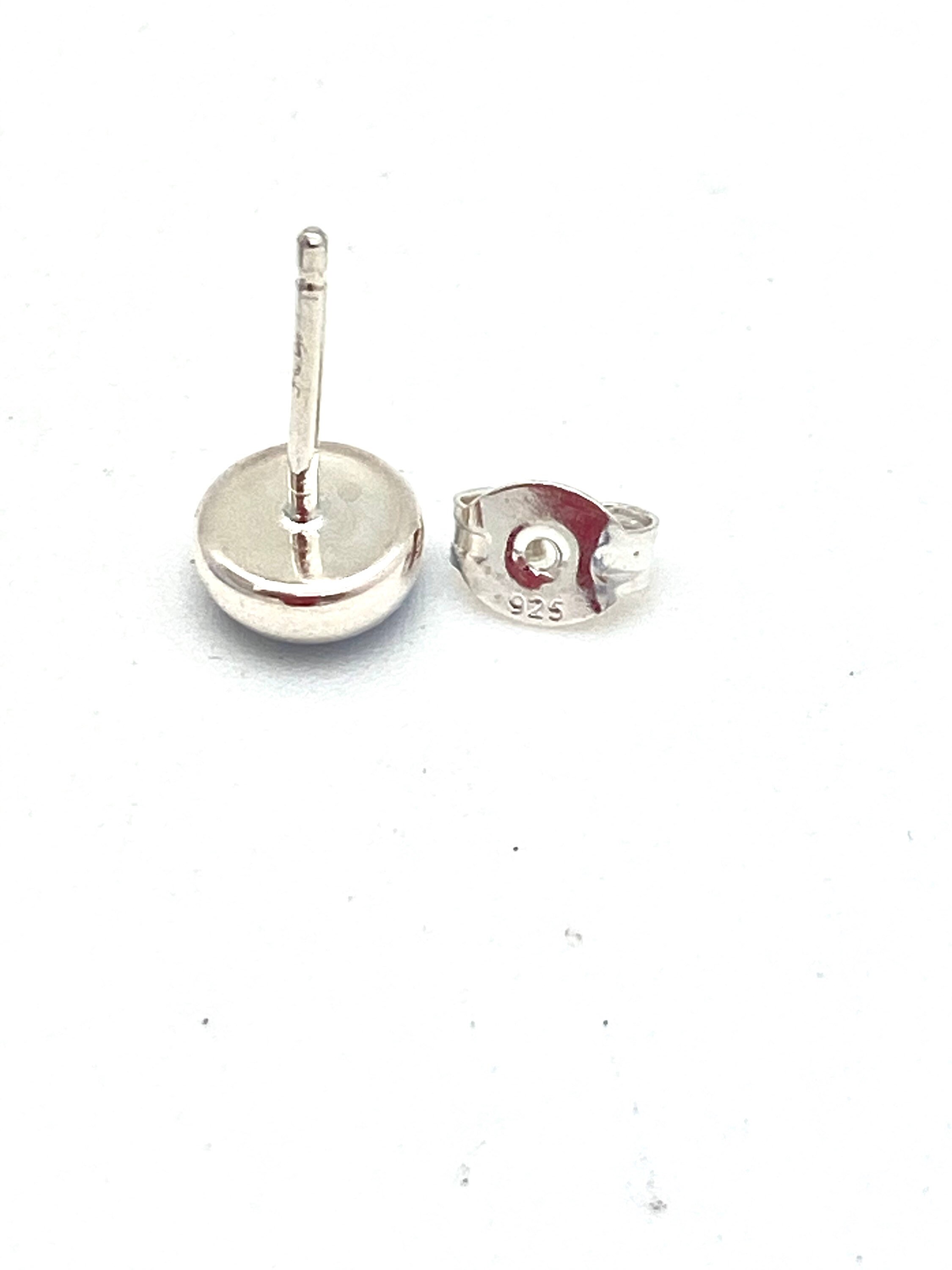 Orecchini a bottone ovali in argento sterling massiccio 925 con pietra lunare arcobaleno, in confezione regalo - Italia