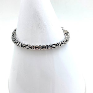 Sterling Silver Square Bali Byzantine Bracelet