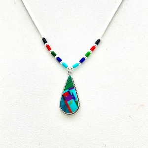 Sterling Silver Long Teardrop Navajo Necklace