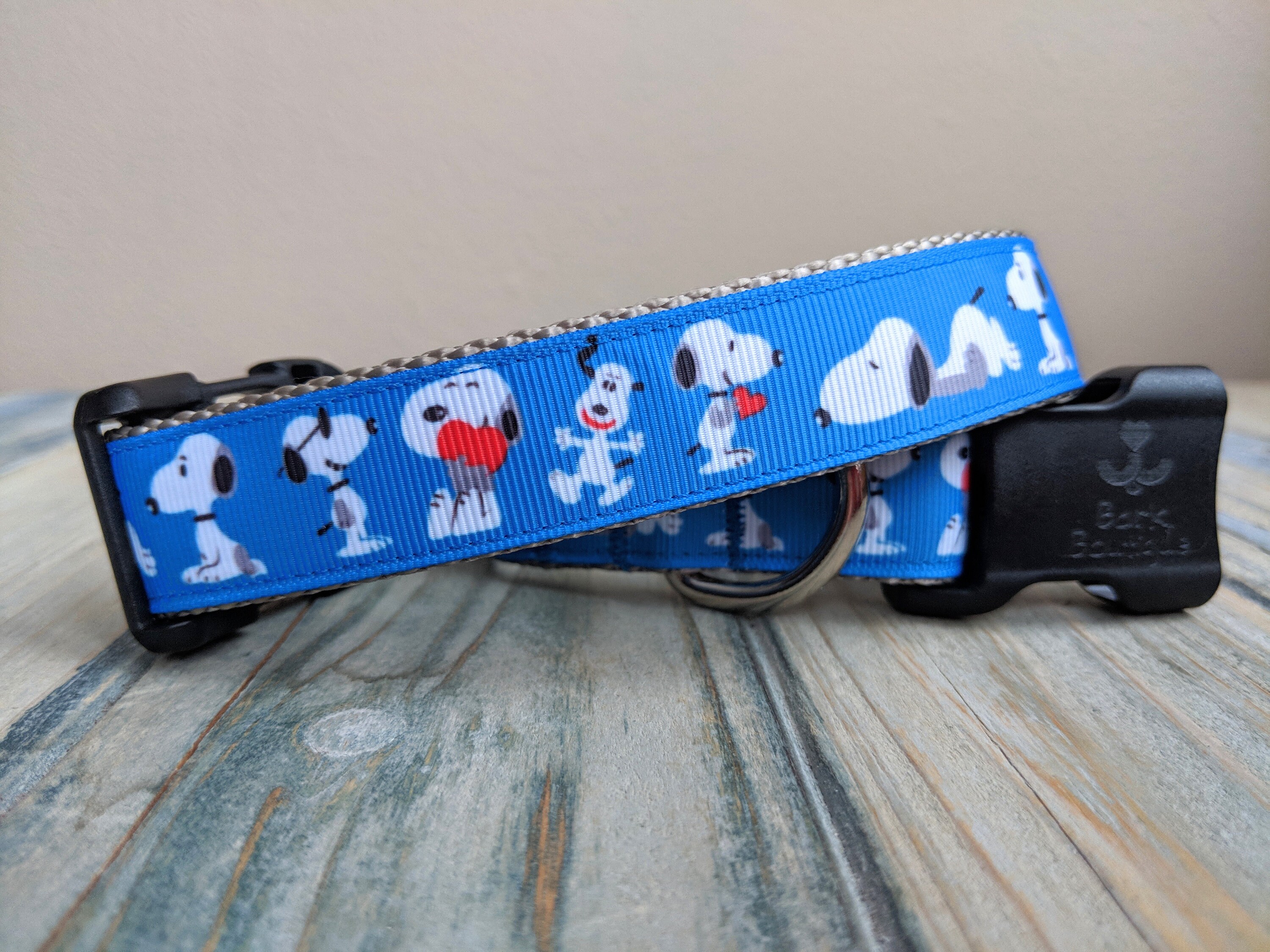 Snoopy Dog Collar Blue Linus Charlie Brown Dog Collar Etsy