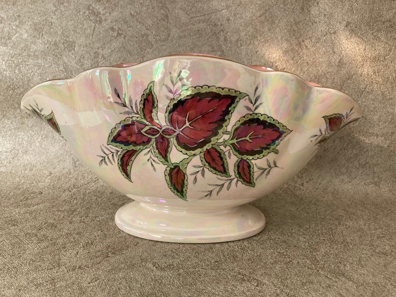 Vintage Mantle Maling Pottery Coleus Floral Pattern Vase Etsy