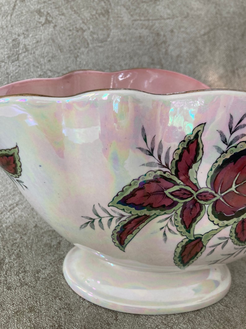 Vintage Mantle Maling Pottery Coleus Floral Pattern Vase Etsy