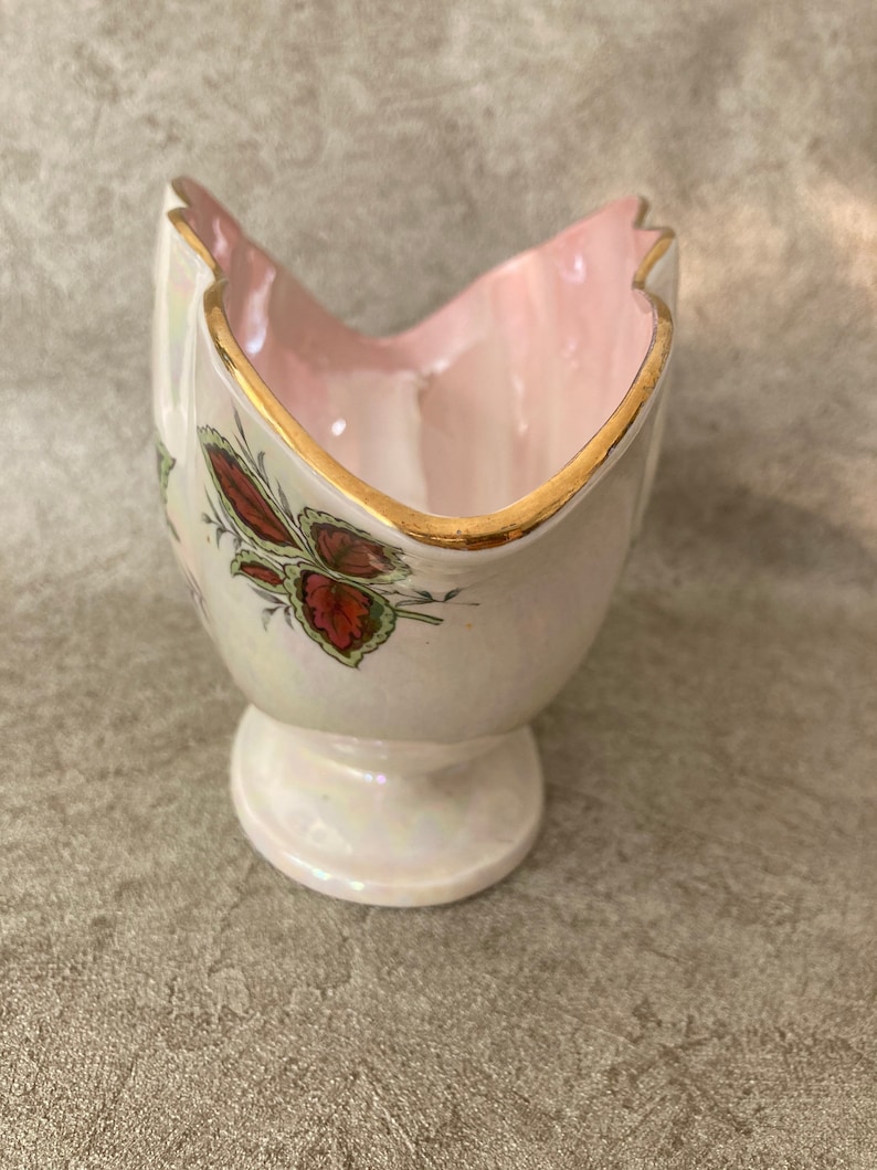 Vintage Mantle Maling Pottery Coleus Floral Pattern Vase Etsy