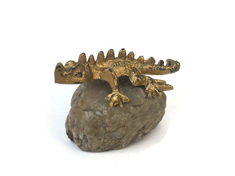 Metal Lizard Figure Cast Iron Lizard Southwest Decor Etsy