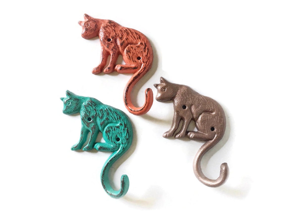 Cat Hook Coat Hook Jewelry Hanger Animal Key Hooks Key Etsy