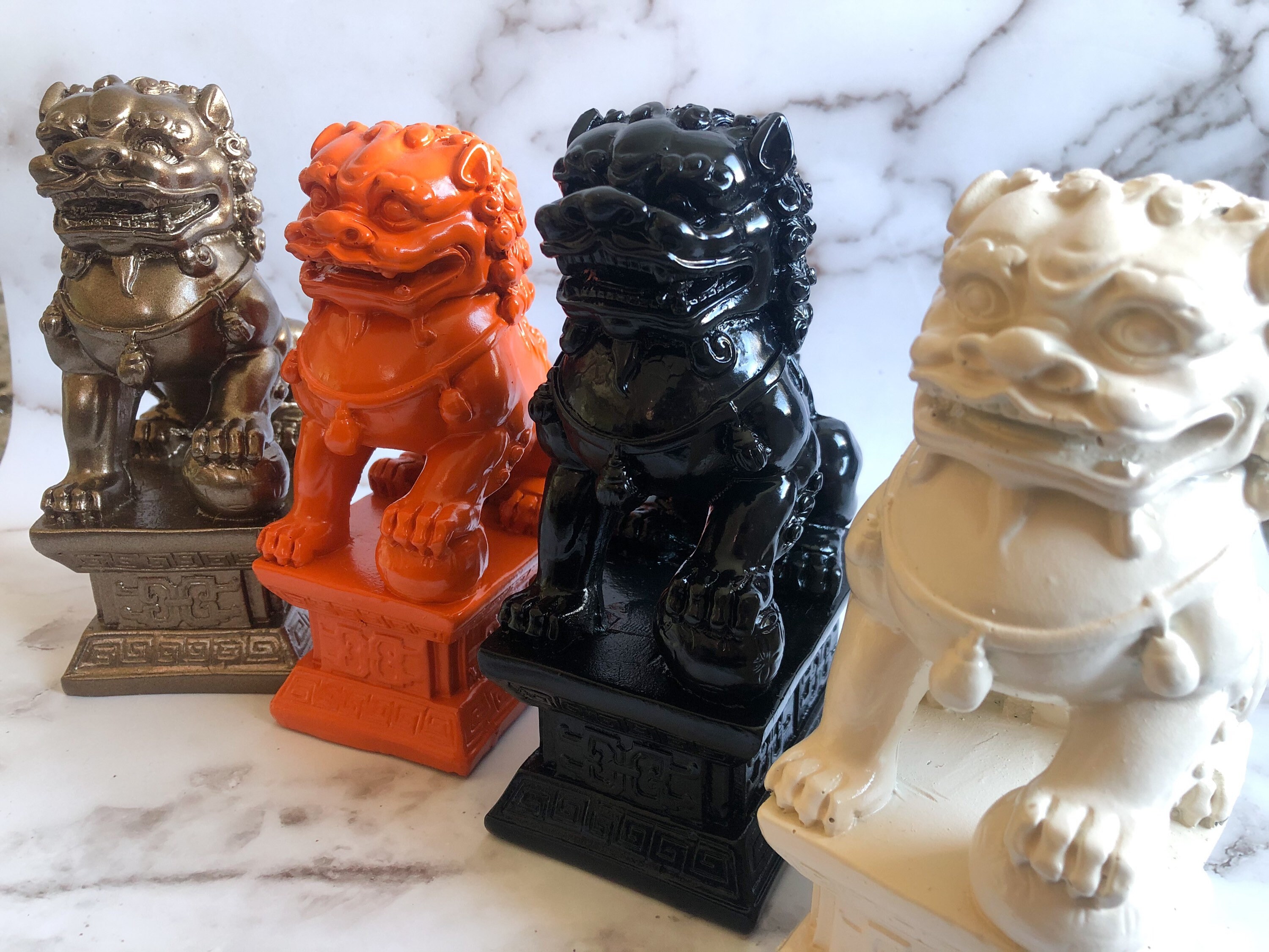 Large Foo Dogs Figures Fu Dog Decor Boho Decor Feng Shui Etsy