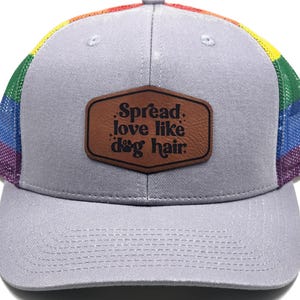Rainbow Dog Lover Trucker Hat Spread Love Like Dog Hair Patch Pride Snapback Cap LGBTQ-cadeau huisdier moeder hond vader festivalhoed voor eigenaren van gezelschapsdieren
