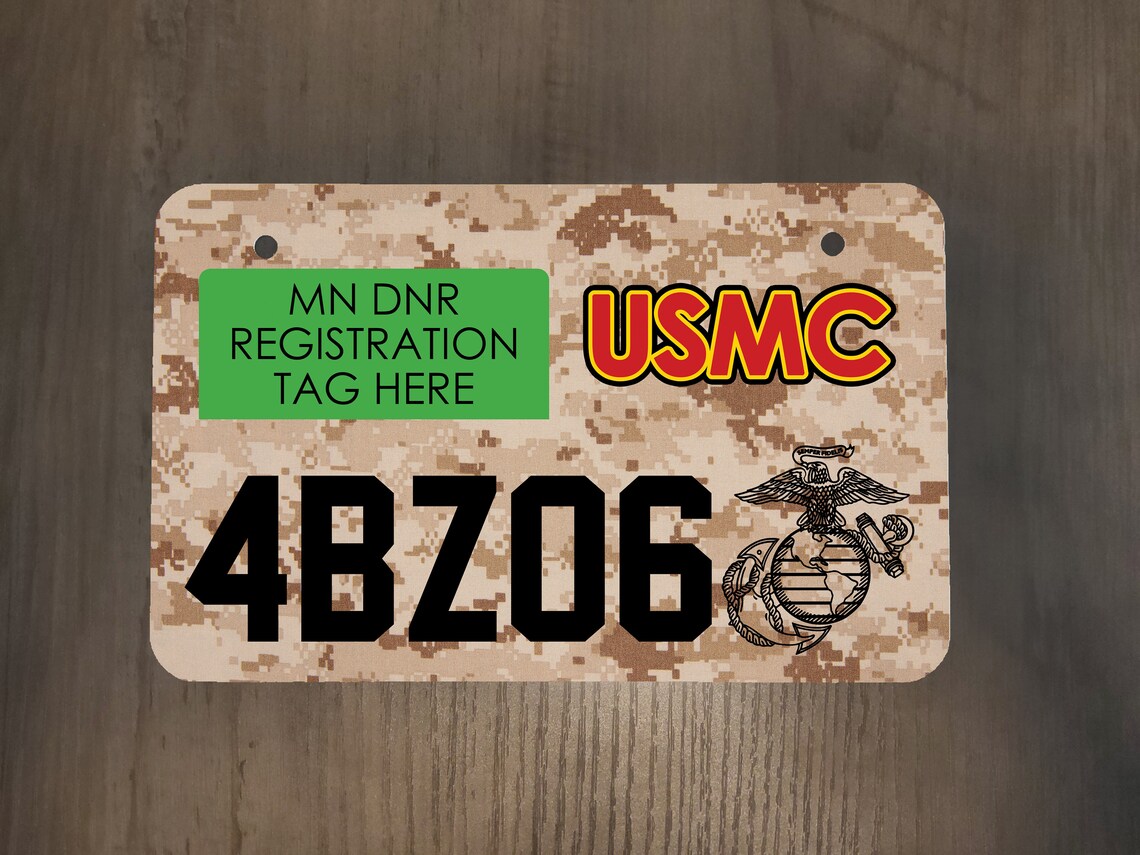 USMC ATV / UTV License Plate Custom Etsy
