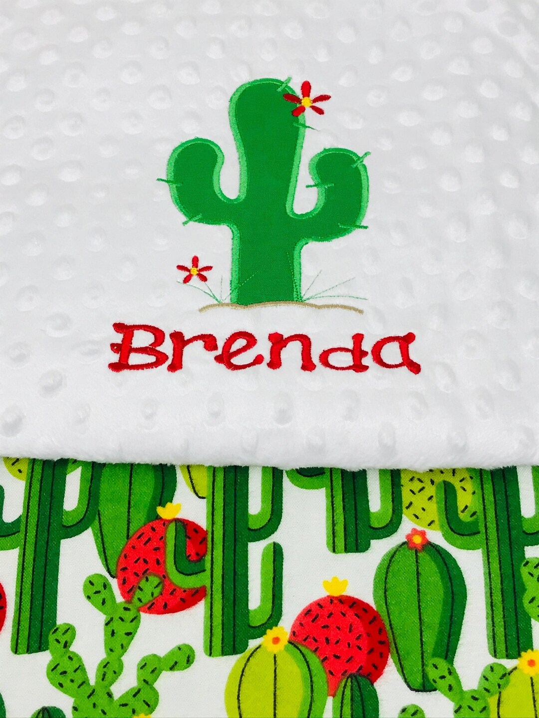 Cactus Baby Blanket Minky Baby Blanket Unisex Baby Blanket Etsy