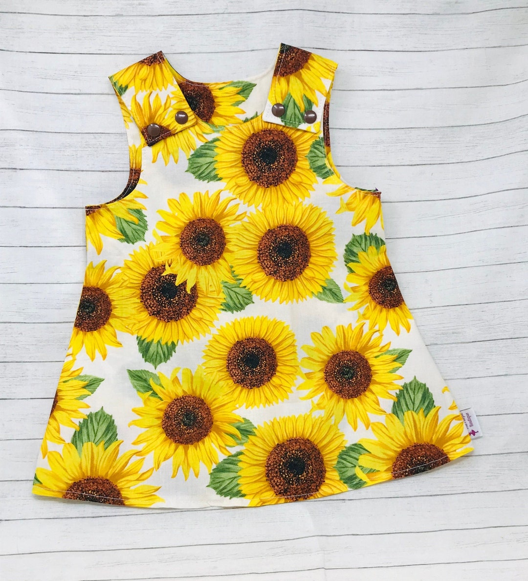 Sunflower Sundress Baby Tank Dress Girls Retro Dress Etsy