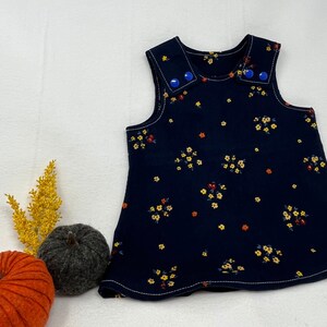 Fall Corduroy Baby dress - Pumpkin patch baby dress - Girls Fall Dress - Baby Navy Blue Autumn Dress - Girls Cute Thanksgiving Dress