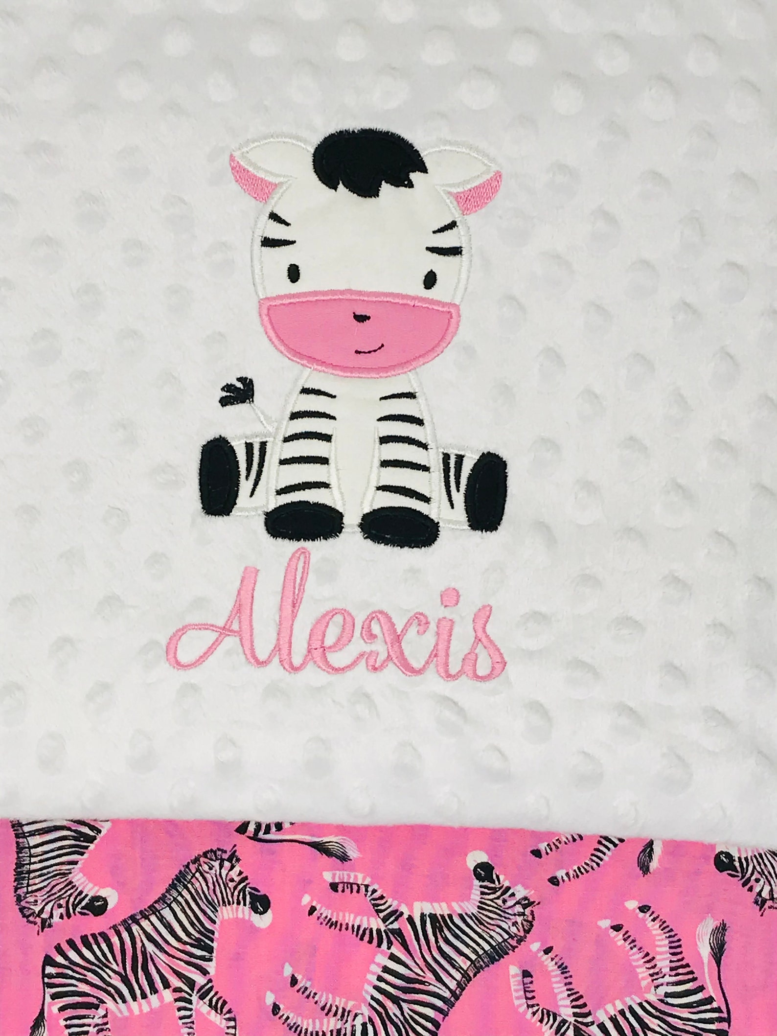 Zebra Baby Blanket Minky Baby Blanket Zoo Baby Blanket Etsy