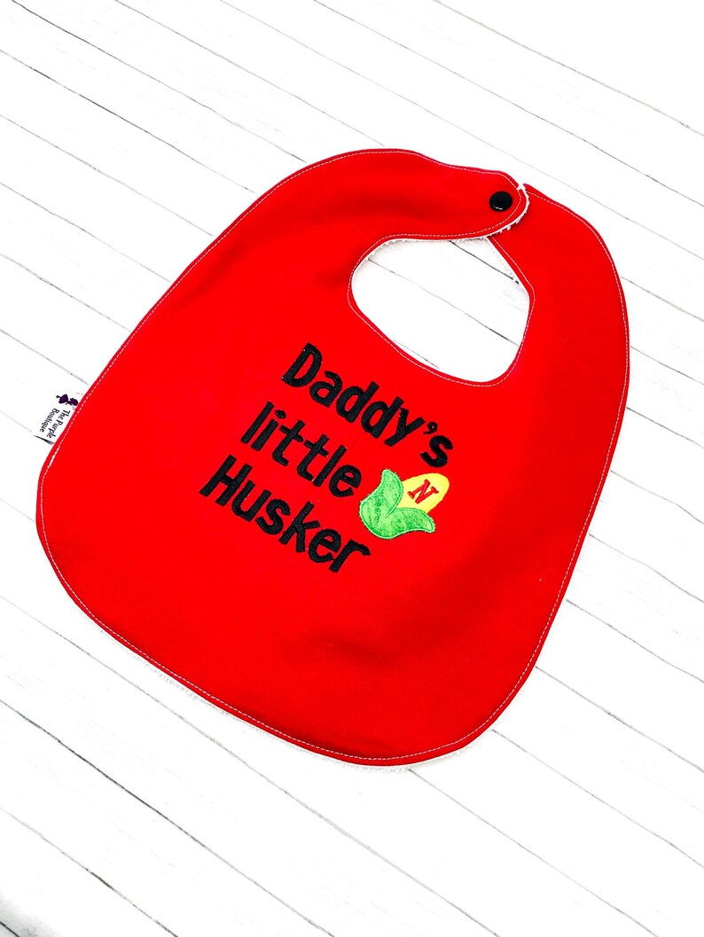 Nebraska BibEmbroidery Bib Custom Bib Gender Neutral Daddy/'s little Corn Husker New Baby Gift Baby Shower Gift