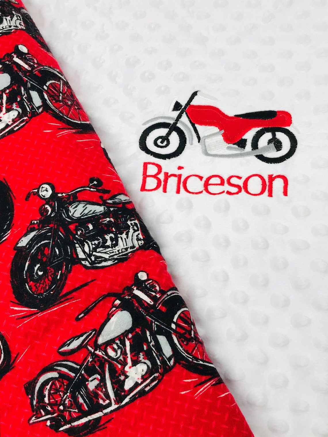 Motorcycle Baby Blanket Minky Baby Blanket Boys Baby Etsy