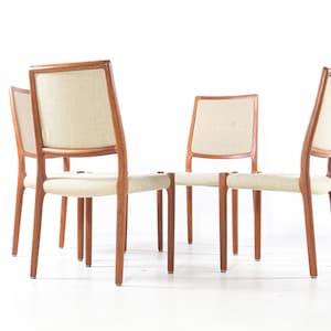 Set of four vintage chairs by Niels Otto Moller, mid-century Denmark, teak, wool fabric, new upholstery on request image 1