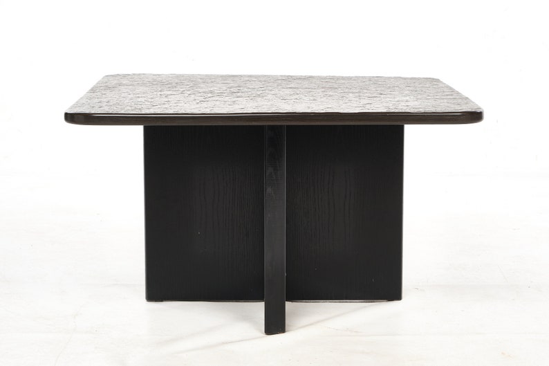 Two slate coffee tables with a black ash frame. image 6