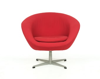 Rotating cocktail chair, red, vintage, anonymous, 1960s