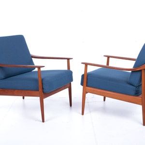Pair of easy chairs, vintage, Knoll antimott, teakwood, germany vintage