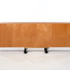 Sideboard / showcase by Silkeborg. Sliding glass doors, teak, partly solid image 7