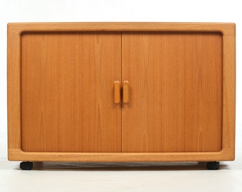 Sideboard - phono furniture, teak, vintage, roller shutter door, probably Glostrup