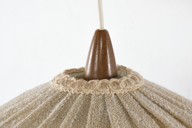 Swivel wall lamp with textile shade, probably TEMDE, walnut, Germany, vintage, 60s image 3