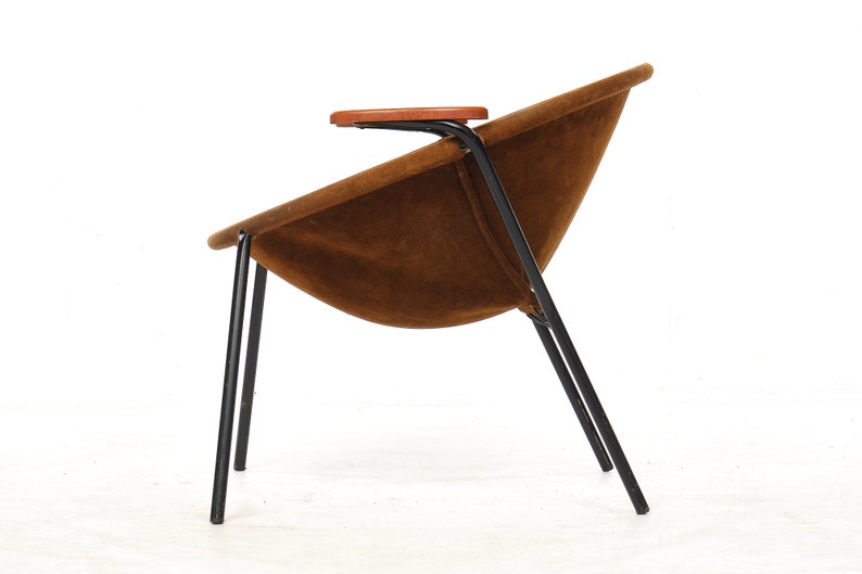 Cocktail chairs, steel, leather, fur, teak. Vintage, Denmark, anonymous. image 10