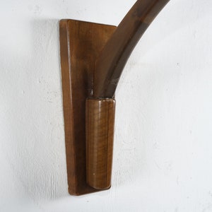Swivel wall lamp with textile shade, probably TEMDE, walnut, Germany, vintage, 60s image 8