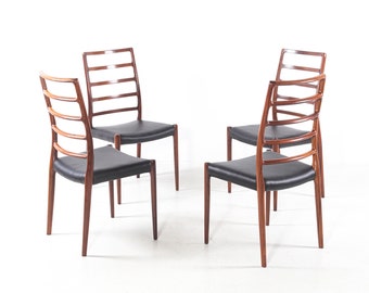 4 chairs Moller model 82, rosewood, new upholstery, vintage, 1970