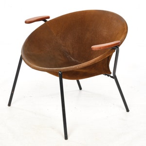 Cocktail chairs, steel, leather, fur, teak. Vintage, Denmark, anonymous. image 9