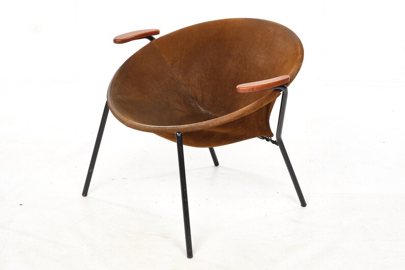 Cocktail chairs, steel, leather, fur, teak. Vintage, Denmark, anonymous. zdjęcie 9