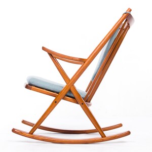 Rocking chair mid century teak vintage, by Frank Reenskaug for Bramin