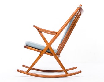 Rocking chair mid century teak vintage, by Frank Reenskaug for Bramin