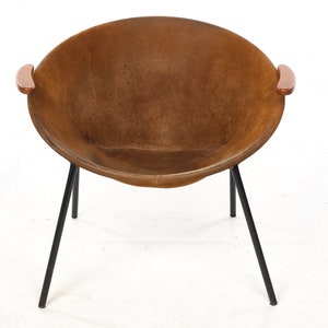 Cocktail chairs, steel, leather, fur, teak. Vintage, Denmark, anonymous. zdjęcie 8