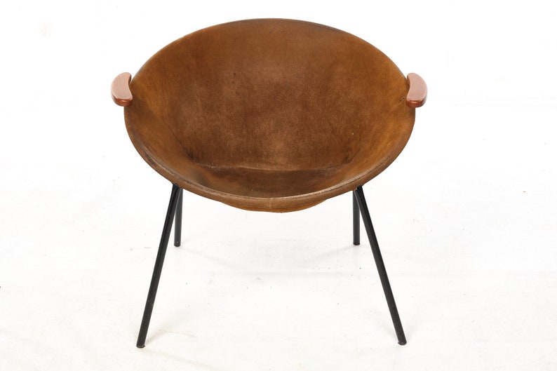 Cocktail chairs, steel, leather, fur, teak. Vintage, Denmark, anonymous. image 8