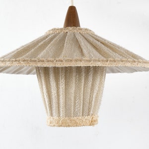 Swivel wall lamp with textile shade, probably TEMDE, walnut, Germany, vintage, 60s image 2