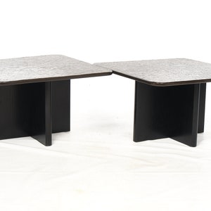 Two slate coffee tables with a black ash frame. image 1