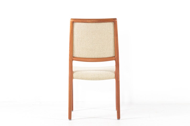Set of four vintage chairs by Niels Otto Moller, mid-century Denmark, teak, wool fabric, new upholstery on request image 9