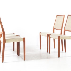 Set of four vintage chairs by Niels Otto Moller, mid-century Denmark, teak, wool fabric, new upholstery on request image 4