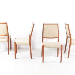 Set of four vintage chairs by Niels Otto Moller, mid-century Denmark, teak, wool fabric, new upholstery on request image 3