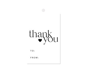 Thank You Small Gift Tags, Set of 6, Friendship Thank You Gift Tags