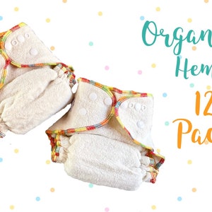 Momgaroo AiO 12 Pack 100% Organic Hemp Diapers One Size fits from newborn to toddler