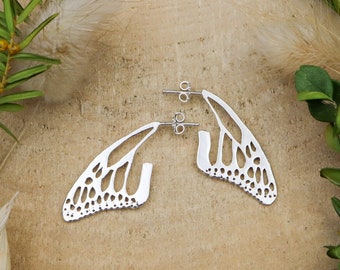 Monarch Butterfly Wing Earring Studs / Butterfly Jewelry / Insect Studs / Nature Inspired / Native Pollinator / Sterling Silver Earrings