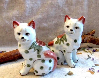 Vintage Cats Amy Lacombe Whimsiclay Polka Dot Cat Figurine Whimsey